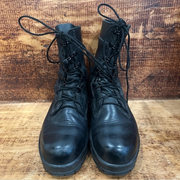 Black Leather Men\'s Bates Steel Toe.Boots